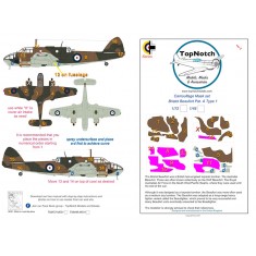 1/48 RAF Bristol Beaufort Pat. A Type 1 Camo Masks