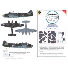 1/72 Beaufighter Mid/Late Pattern B Camo Masks