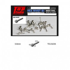 0.6mm Hex Rivets Ver. B #Silvery (10pcs)