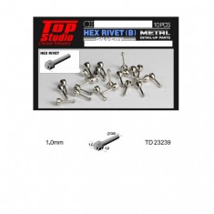 1.0mm Hex Rivets Ver. B #Silvery (10pcs)
