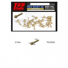 0.7mm Hex Rivets Ver. B #Brass (10pcs)
