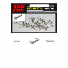 0.6mm Hex Rivets Ver. C #Silvery (10pcs)