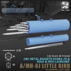 1/35 Hydra-70 CNC Metal Rockets with M260/M261 Launchers (3D Printed)
