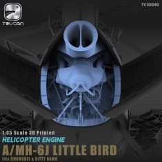 1/35 A/MH-6J Little Bird Helicopter Engine for Kitty Hawk/Zimi kits