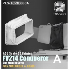 1/35 FV214 Conqueror Gun Mantlet Cover - Elevated Barrel Position A for Zimi Model Kit