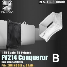 1/35 FV214 Conqueror Gun Mantlet Cover - Depressed/Horizontal Position B for Zimi Model Kit