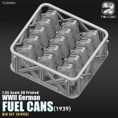 1/35 WWII German Fuel Cans 1939 Big Set (15pcs, 3D Printed)