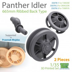 1/35 Panther Idler 665mm Ribbed Back Type (2pcs) for Tamiya