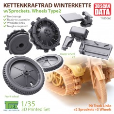 1/35 Kettenkaraftrad Winterkette w/Sprockets, Wheels Type 2 for Tamiya kit #35377