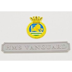 1/700 HMS Battleship Vanguard Metal Crest 3x3cm with Nameplate