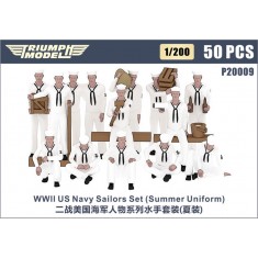 1/200 WWII US Navy Sailors 50 Figures Set (Summer Uniform)