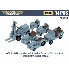 1/200 WWII US Navy Aircraft Carrier Ground Vehicle Set (14pcs)