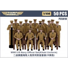 1/350 WWII US Navy Officer 50 Figures Set (Khaki Uniform)