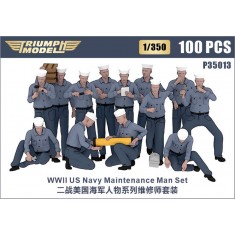 1/350 WWII US Navy Sailors 100 figures set (Working Uniform)