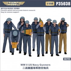 1/350 WWII US Navy Gunners 100 Figures