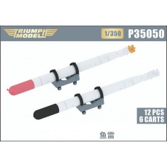 1/350 IJN Type 93 Torpedoes 12pcs with 6 Carts