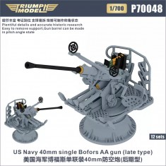 1/700 WWII US Navy 40mm Single Bofors AA Gun (late type) 12 sets