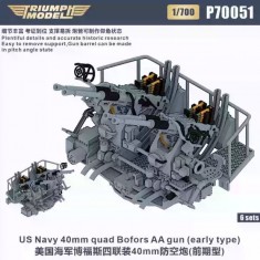 1/700 WWII US Navy 40mm Quad Bofors AA Gun (early type) 6 sets