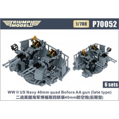 1/700 WWII US Navy 40mm Quad Bofors AA Gun (late type) 6 sets