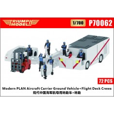 1/700 Modern PLAN Aircraft Carrier Ground Vehicles 44pcs with 72 Flight Deck Crews