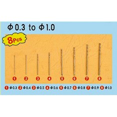 Twist Drilling Auger Bits Set 1 (8pcs, Diameter: 0.3mm-1.0mm)