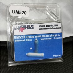 1/35 WWI French 370mm Ammo Shaped Charge Filloux Heavy Mortar (4pcs) 