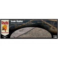 1/48 German Herringbone Pavement 1930s-1960s Display Base (A4, circular)
