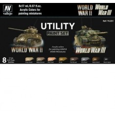 Acrylic Model Colour Paint Set - Utility (8 x 17ml)