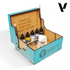 Model Colour Acrylic Paint Set with Resin Figure - Karonkids Velociraptor