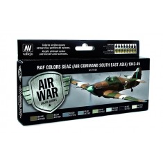 Model Air Acrylic Paint Set-RAF Colours SEAC (Air Command South East Asia) 1942-45(8x17ml)