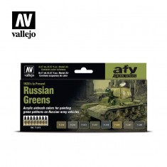 Model Air Acrylic Paint Set - Russian Greens 1928s to Present (8 x 17ml)