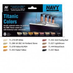 Acrylic Navy Colour Paint Set - Titanic (8x 17ml)