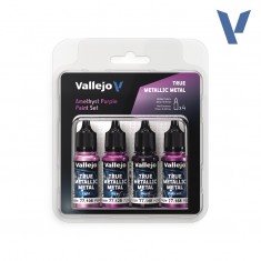 True Metallic Metal Paints set - Amethyst Purple (4x 18ml/0.6 fl oz)