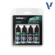 True Metallic Metal Paints set - Dusken Green (4x 18ml/0.6 fl oz)