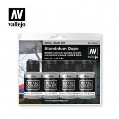 Water-Based Metallic Colours Paint Set - Aluminium Dope (4 x 32ml)