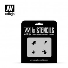 Masking Stencils for 1/35 Petrol Spills Splashes Effects