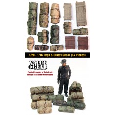 1/16 Universal/Generic Tarp Rolls & Crates #1 (14pcs)