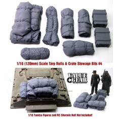 1/16 Universal/Generic Crates, Tarp Rolls & Deck Piece #4 (8pcs)