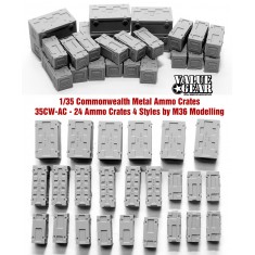 1/35 British/Australian Metal Ammo Crates (24pcs, 4 styles: P59, G70, C224, C238)