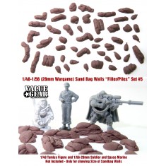 1/48 - 1/56 (28mm) Sandbag Walls Set #5 "Filler & Piles"