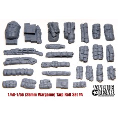 1/56 (28mm Scale) Wargame Stowage Set - Tents, Tarps & Crates #4 (26pcs)