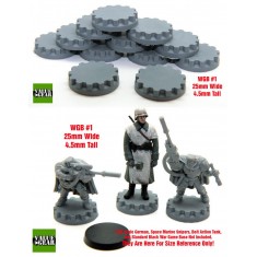War Game / Figure Bases Set #1 (12pcs, Width: 25mm, Height: 4.5mm)