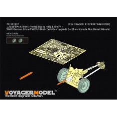 1/35 WWII German 37mm PaK35/36 PE Set with Gun Barrel and Wheels for Dragon kit