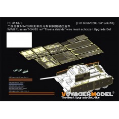 1/35 WWII Russian T-34/85 with Thoma Shields Wire Mesh Schurzen Upgrade Set for Dragon kits