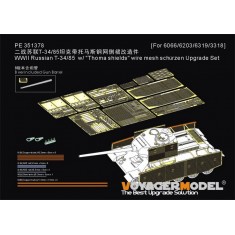1/35 WWII T-34/85 Detail Set with Thoma Schurzen and Gun Barrel for Dragon Kits
