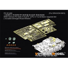 1/35 WWII Panzer III Ausf.K with Panzer IV F2 Turret Detail Set for Dragon #6903