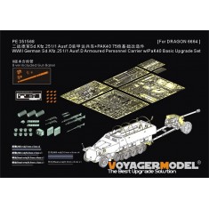 1/35 WWII German Sd.Kfz.251/1 Ausf.D with PaK40 PE Set with Gun Barrel for Dragon kit