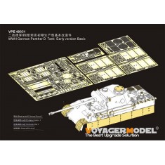 1/48 WWII German Panther D Tank Early Version Basic Detail Set for Tamiya kit #32597