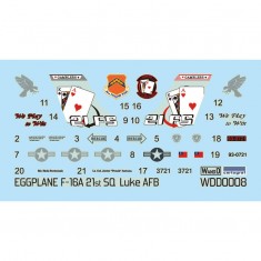 Decals for Egg Plane US Air Force LUKE AFB 21st SQ GAMBLERS F-16A 93-0721