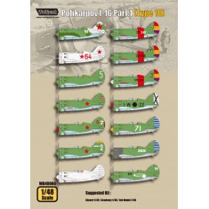 1/48 Polikarpov I-16 Type 10 Decals Part.1 for Academy/Art Model/Eduard kits